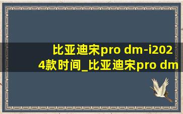 比亚迪宋pro dm-i2024款时间_比亚迪宋pro dm-i2024款参数